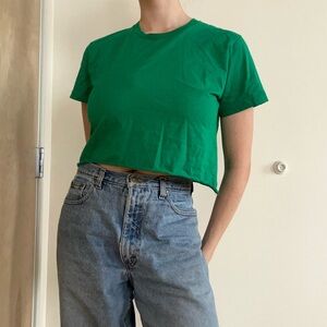 Los Angeles Apparel Vibrant Green Crop Top